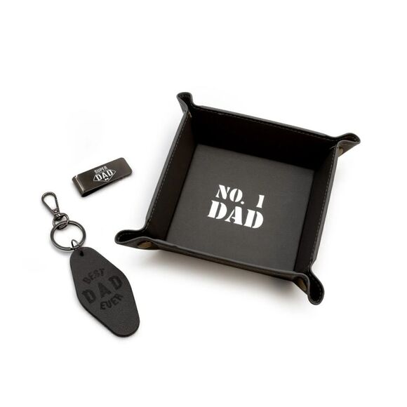 New Number One Dad Desktop Tray Set: folding tray, keychain, money clip - Picture 1 of 10